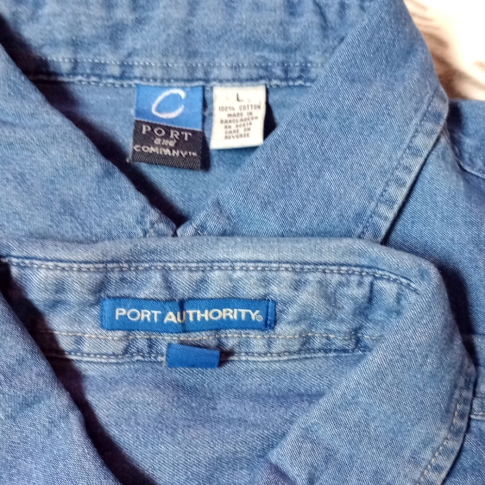 Men's jean dress shirts.
